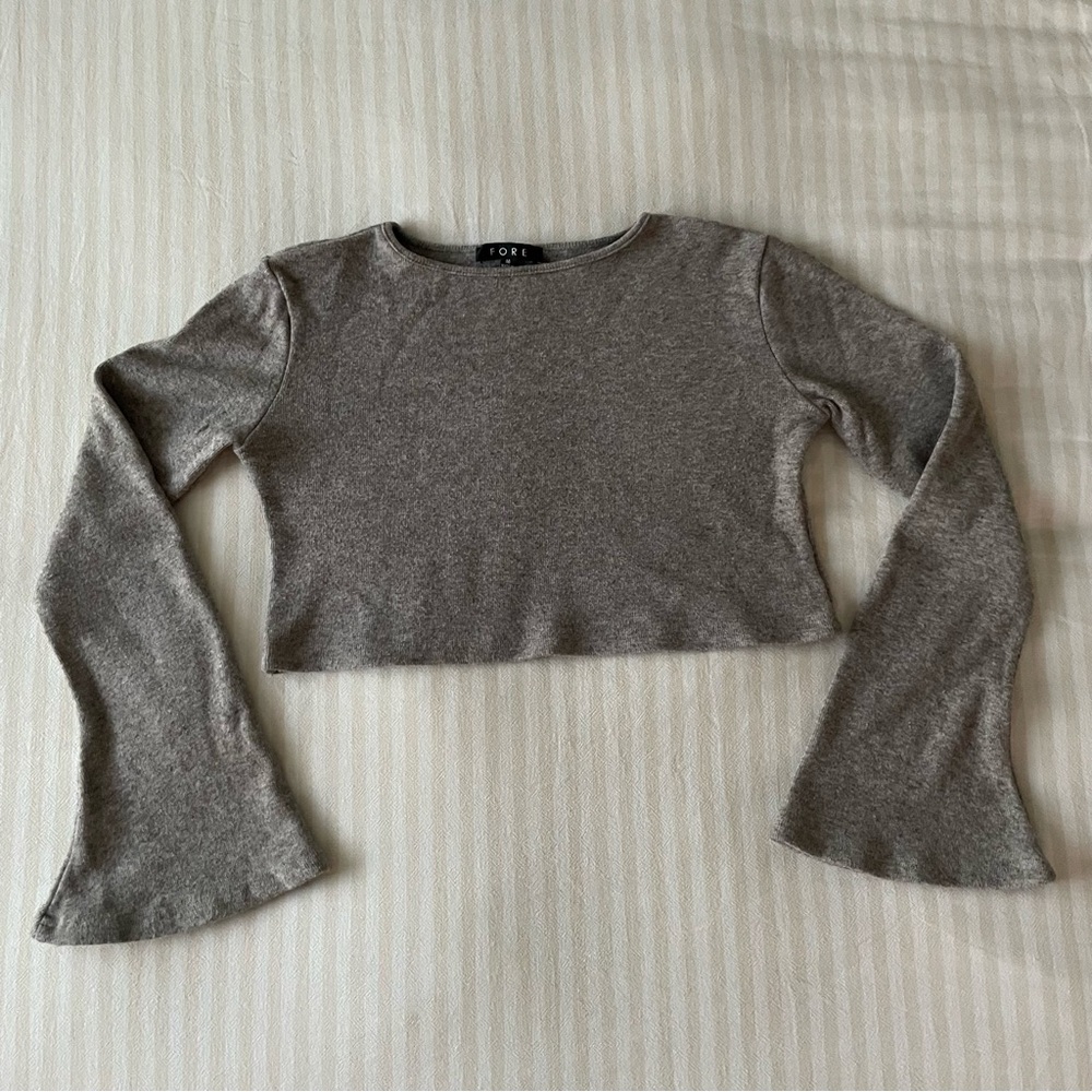 Bell Sleeve Cropped Sweater